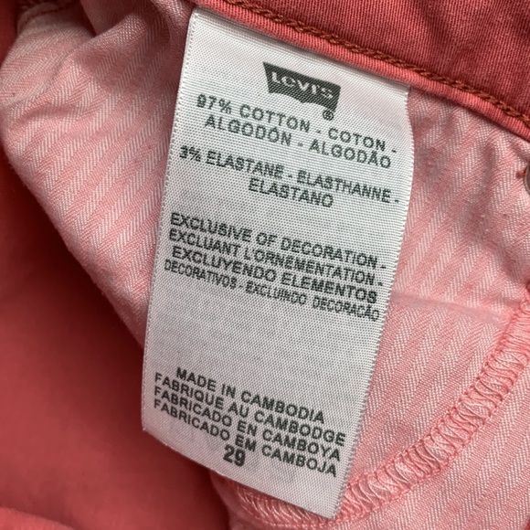 Levi’s High Rise Demi Curve Tapered Skinny Jeans Size 29 Pink Mauve Stretch - Picture 10 of 14